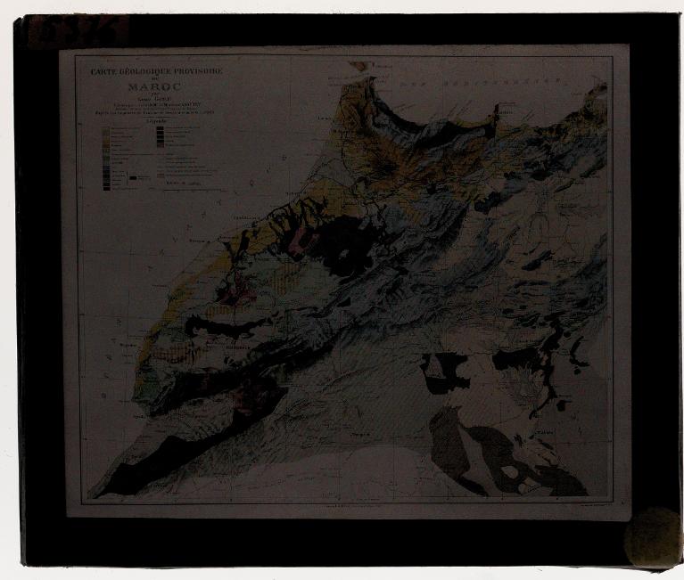 Carte géologique provisoire du Maroc par Louis Gentil